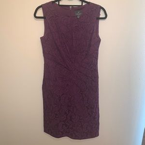 Adrianna Papell purple lace dress